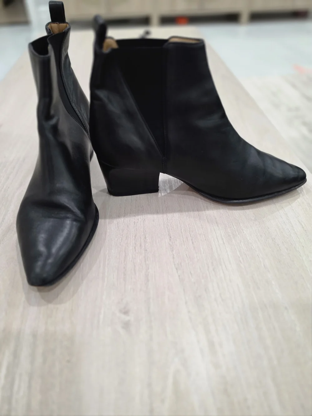 Pomme D’Or Black Leather Pointed Toe Ankle Boots Size US 9 EU 40.5 Made in Italy